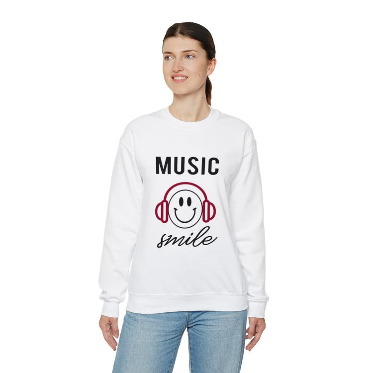 Awesome Music Lover Smiley DJ Face Awesome Unisex Crewneck Sweatshirt