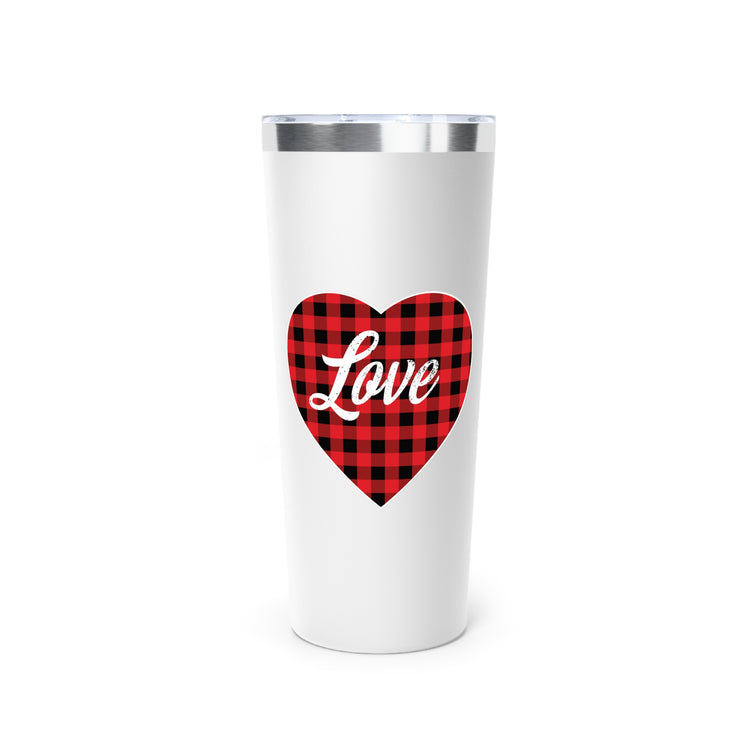 buffalo plaid heart 2 Copper Vacuum Insulated Tumbler, 22oz