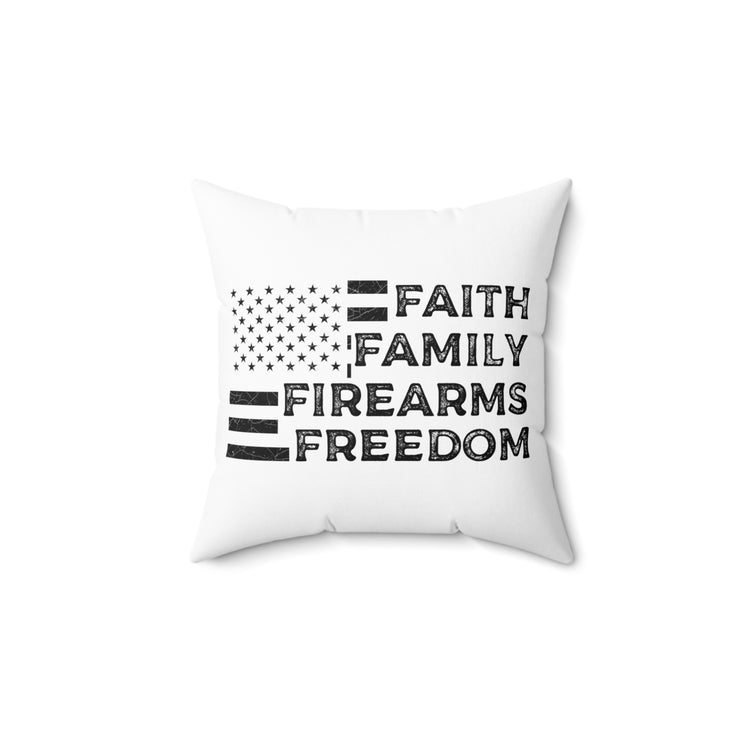 Novelty Supportive Servicemen Family Prideful Patriotism Spun Polyester Square Pillow