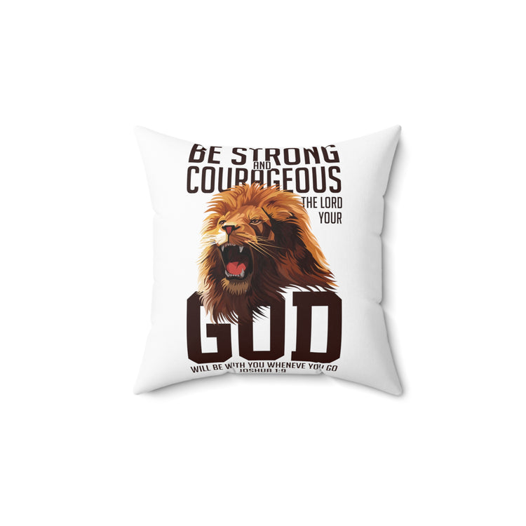 Inspirational Courageous Christians Faithfulness Saying Motivational Prospering Prayer Spun Polyester Square Pillow