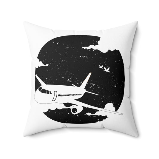 Humorous Piloting Copilot Nostalgic Aircraft Airliner Spun Polyester Square Pillow