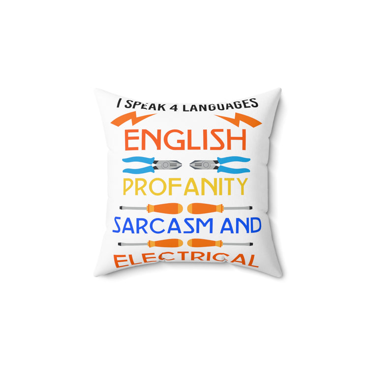 Humorous Electronics Motor Engines Technologist Machinist Polyester Square Pillow