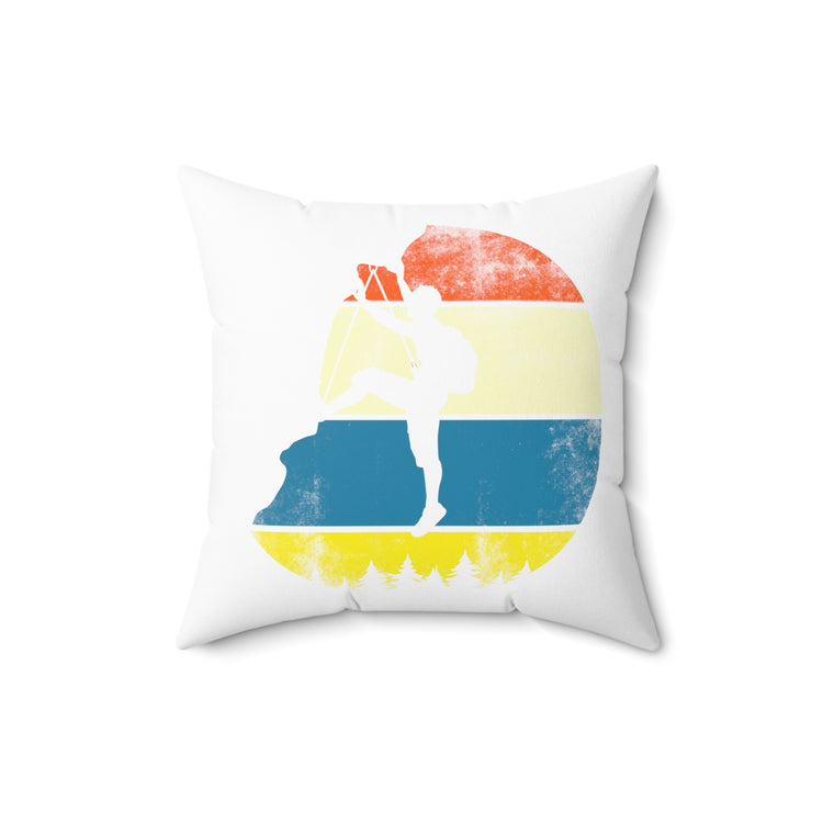 Humorous Nostalgic Boulder Mountaineering Alpinism Spun Polyester Square Pillow