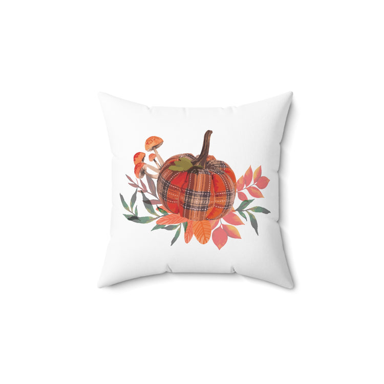 Inspirational Pumpkin Thanksgivings Illustration Funny Pun Spun Polyester Square Pillow