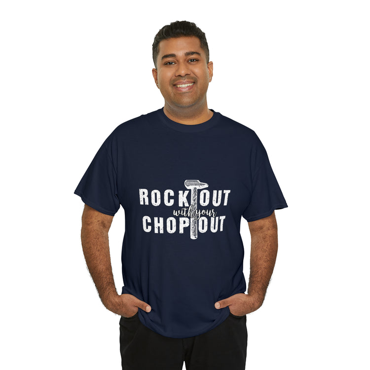 Shirt Funny Rock Out With Your Chop Music Vibes Guitar Enthusiast T-Shirt Unisex Heavy Cotton Tee