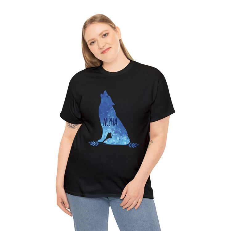 Shirt Funny Mommy And Me Shirts Wolf Animal Parent and Child  Moon T-Shirt Unisex Heavy Cotton Tee