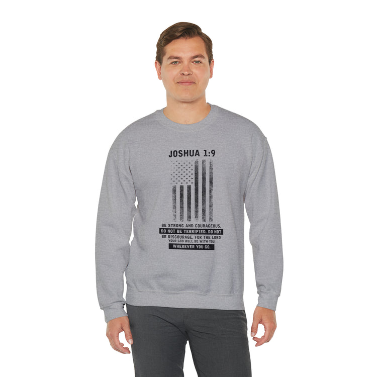 Inspiring USA Flag Joshua Christians Firefighters Catholic Pastor Unisex Crewneck Sweatshirt