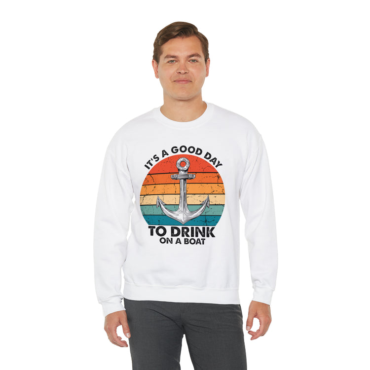 Humorous Its A Nice Day To Drink On A Boat Kayaking Graphic Unisex Crewneck Sweatshirt