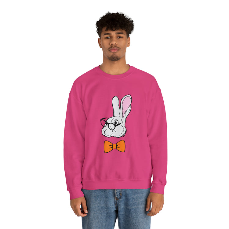 Funny Christian Egg Hunting Brainy Nerd Bunny Unisex Crewneck Sweatshirt