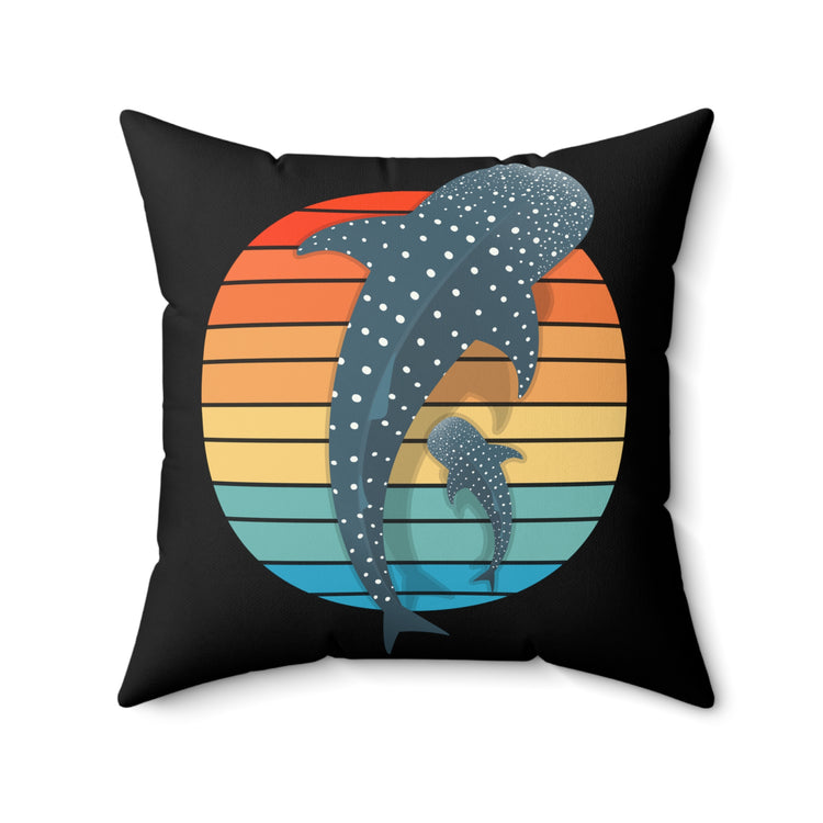 Dolphin Devotee Environmentalist Conservationists Vintage Whales Shark Kayaking Spun Polyester Square Pillow