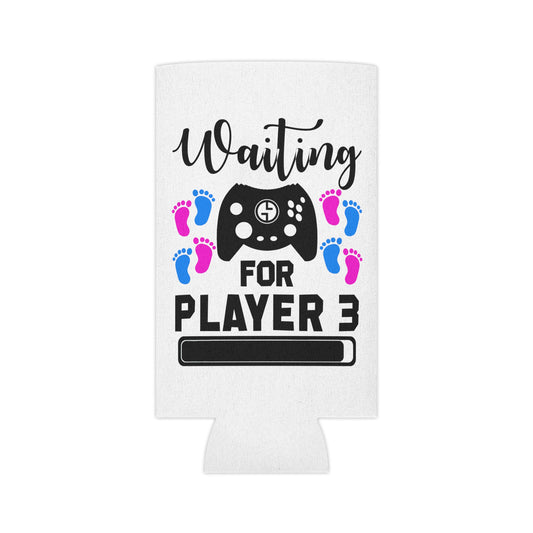 Waiting For Player Three Funny Maternity Can Cooler