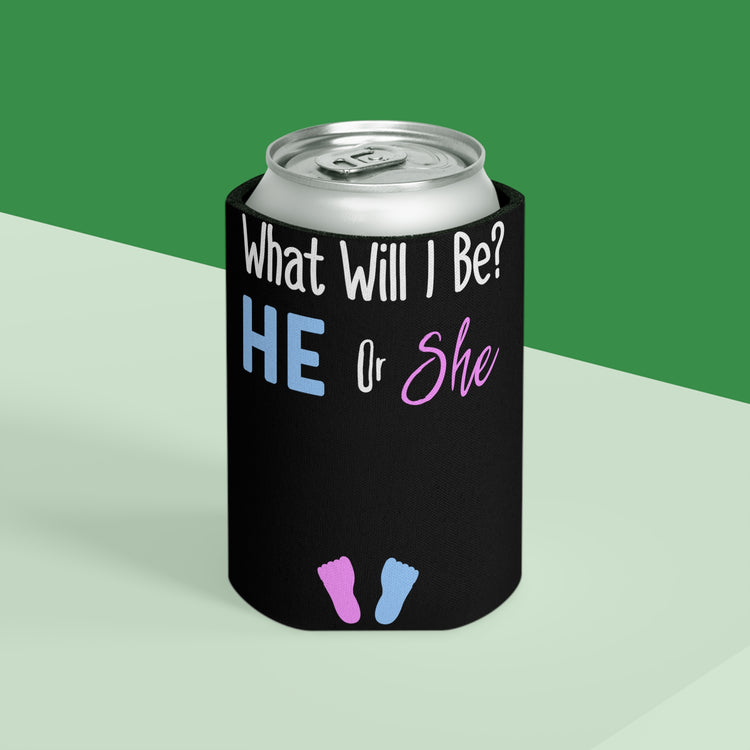 What Will I Be He or She Gender Reveal Can Cooler