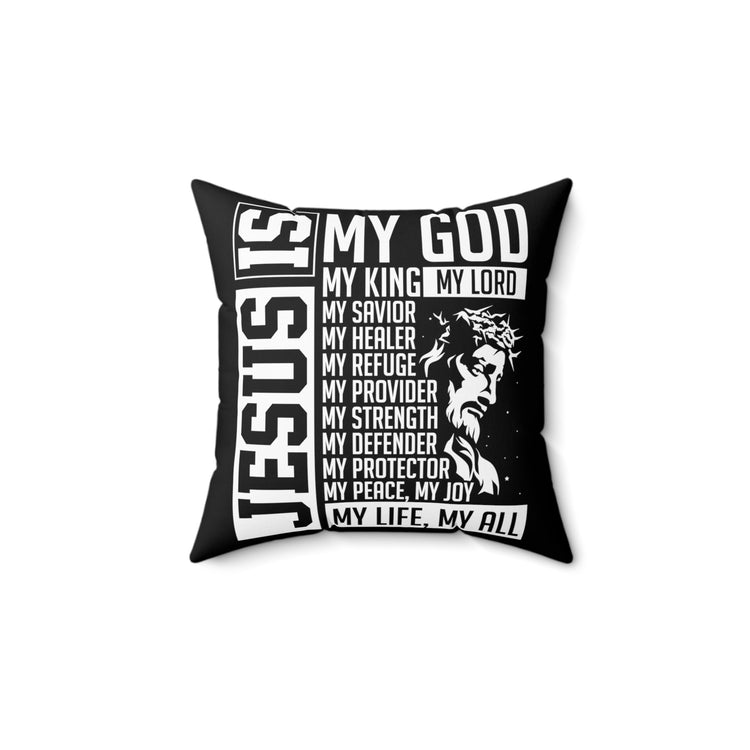 Inspirational Christianity Devotees Verses Catholic Scriptures Uplifting Sayings Gags Spun Polyester Square Pillow