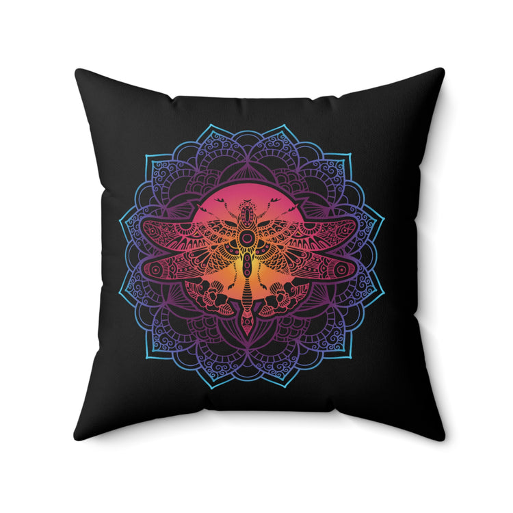 Cool Mystical Dragonfly Spiritual Dragon Fly Namaste Tribal Spun Polyester Square Pillow