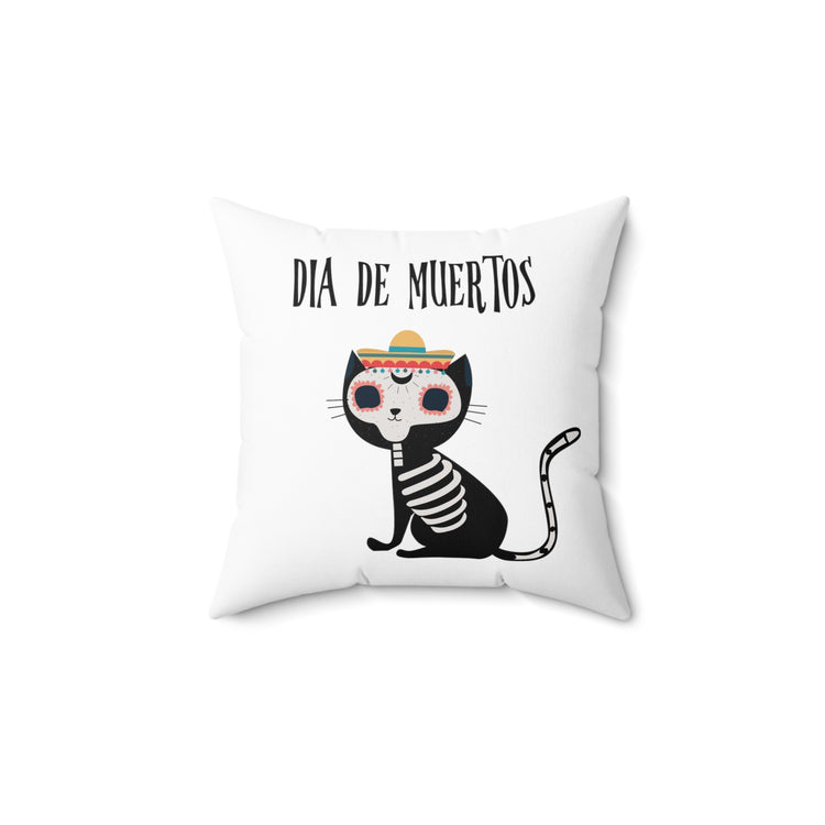 Humorous Darkened Kittens Spookiest Tricks Treating Spun Polyester Square Pillow