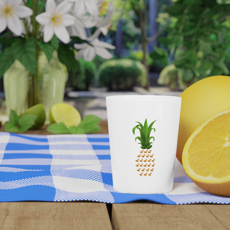 Summer Tropical Pineapples Fruit Tee Shirt Gift | Cute Pembroke Welsh Corgi Dogs Pineapple Men Women T Shirt Shot Glass