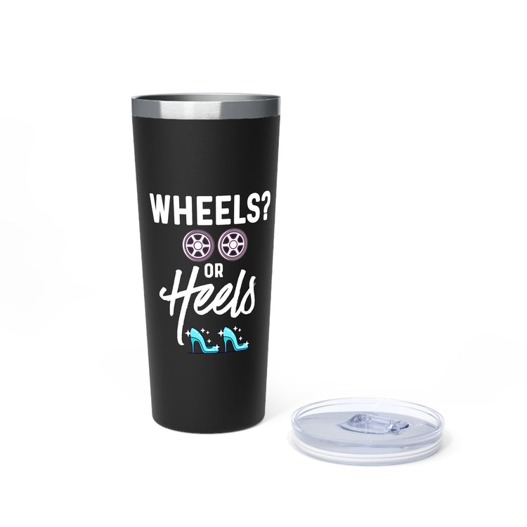 Wheels or Heels Gender Reveal Copper Vacuum Insulated Tumbler, 22oz