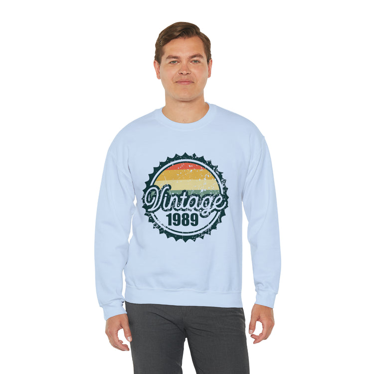 Vintage Thirties Birthday Distressed Illustration Funny Mockery Unisex Crewneck Sweatshirt