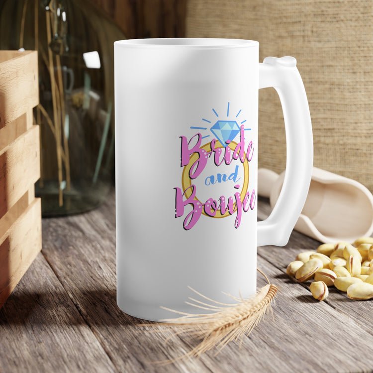 Humorous Drinking Bride Sarcastic Engagement Bridal Funny Saying Frosted Glass Beer Mug