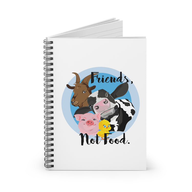 Friends Not Food Men Women Spiral Notebook - Ruled Line