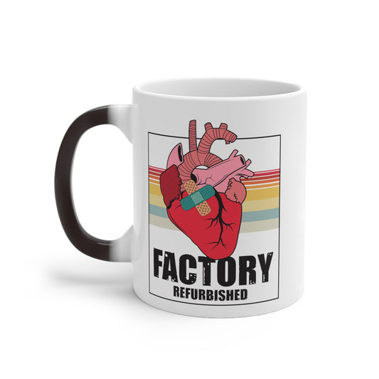 Novelty Factory Refurbished Hearts Recovering Patients Puns Color Changing Mug