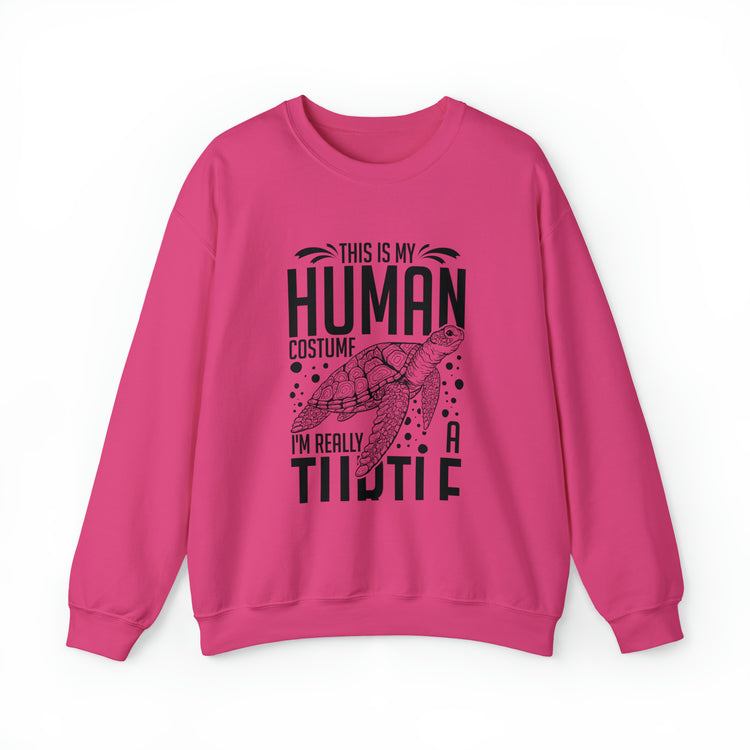 Funny Turtle Dressing Turtles Devotee Graphic Sayings Gag Unisex Crewneck Sweatshirt