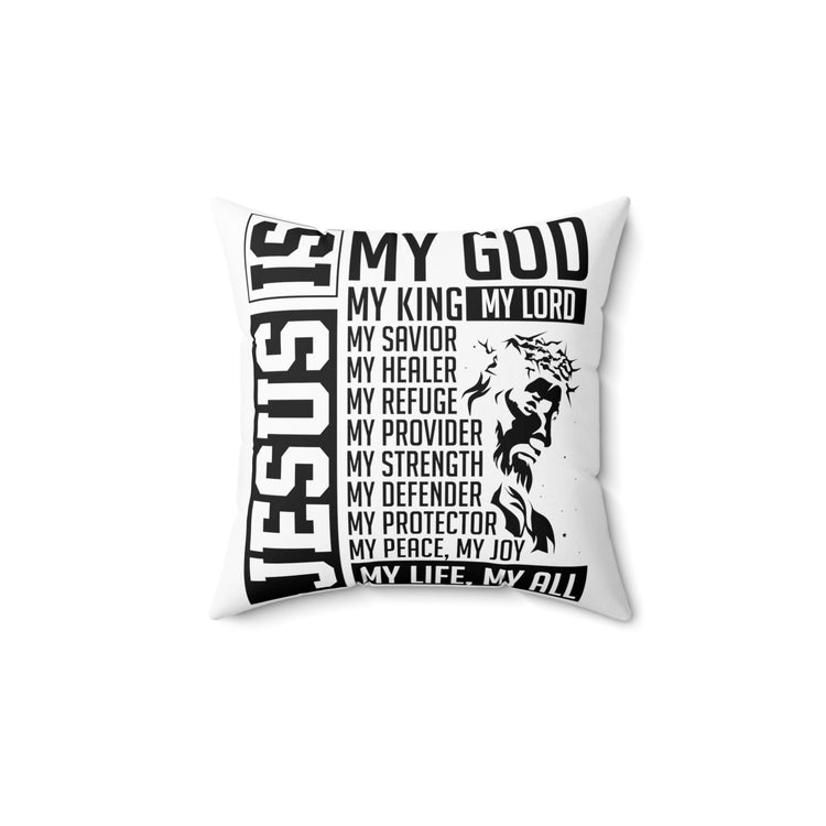 Inspirational Christianity Devotees Verses Catholic Love Spun Polyester Square Pillow