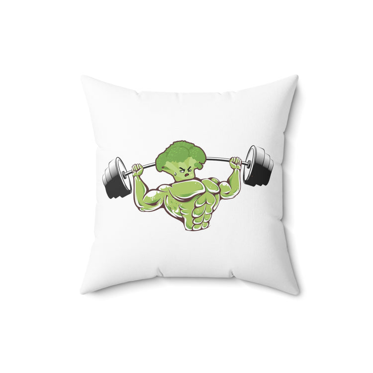 Humorous Vegetables Lover Workout Bodybuilder Spun Polyester Square Pillow