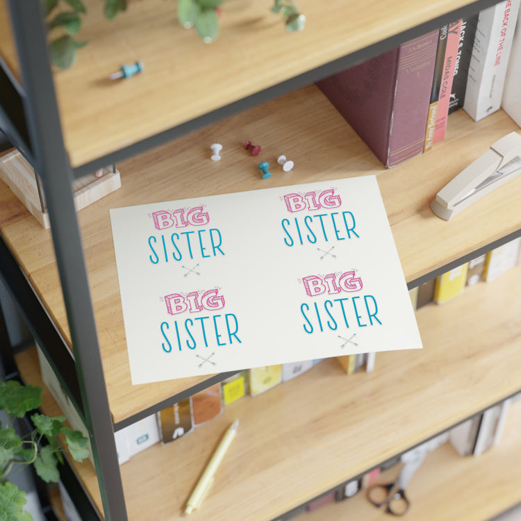 Big Sister Announcement Little Sticker Sheets