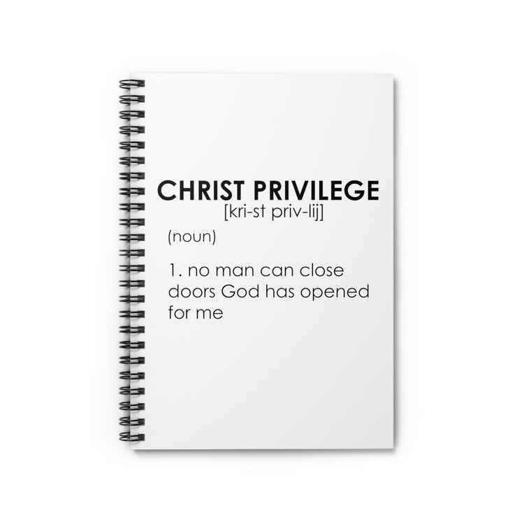 Inspirational Christianity Privileges Advantages Scriptures Line Spiral Notebook - Ruled Line