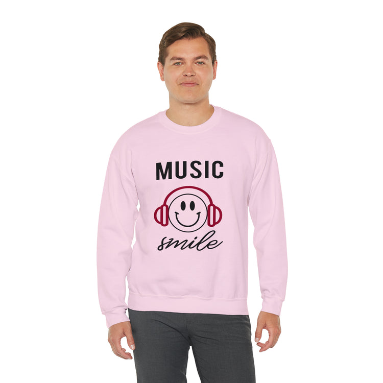 Awesome Music Lover Smiley DJ Face Awesome Unisex Crewneck Sweatshirt