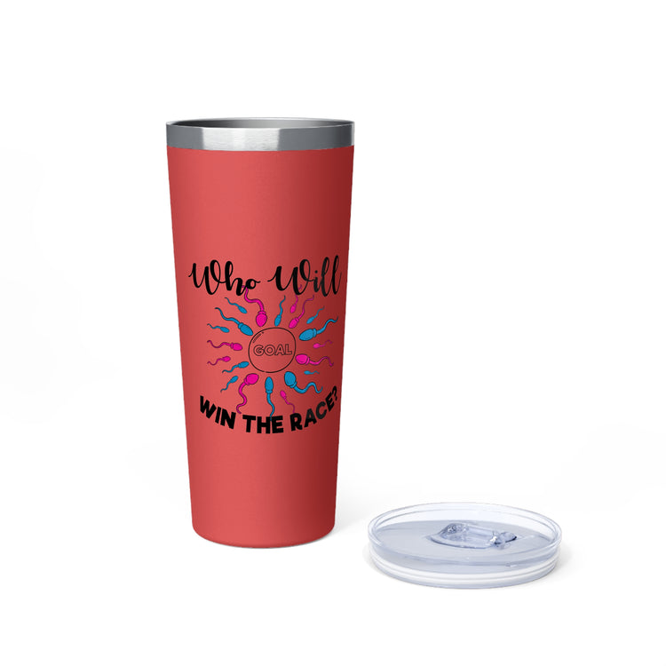 Who Will Win The Race Funny Gender Announcement Insulated Tumbler, 22oz