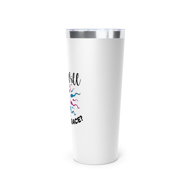 Who Will Win The Race Funny Gender Announcement Insulated Tumbler, 22oz