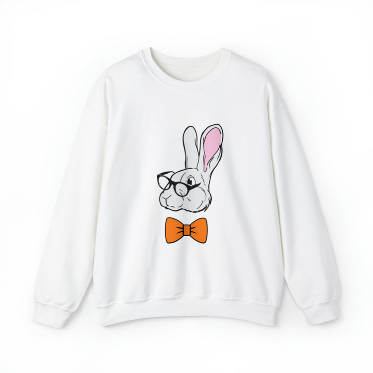 Funny Christian Egg Hunting Brainy Nerd Bunny Unisex Crewneck Sweatshirt