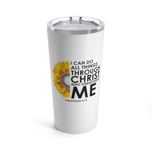 Inspirational Christianity Sunflowers Philippians Catholic Tumbler 20oz