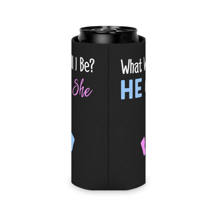 What Will I Be He or She Gender Reveal Can Cooler