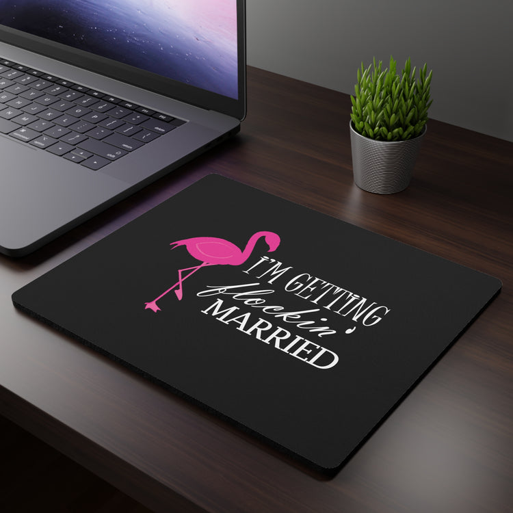 Humorous Bridal Entourages Flamingoes Bridesmaids Flocks Rectangular Mouse Pad