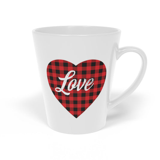 buffalo plaid heart 2 Latte Mug, 12oz