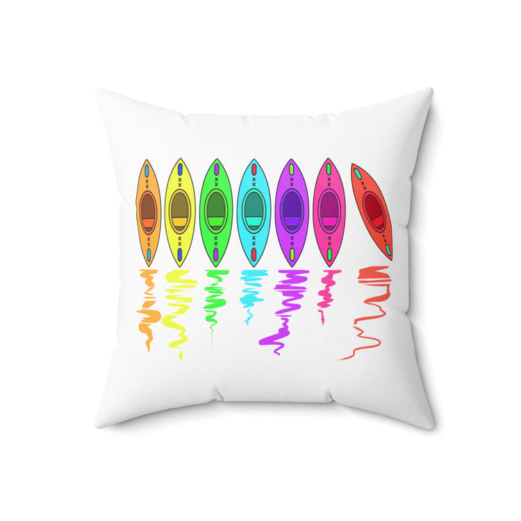 Humorous Canoeing Parasailing Paddling Rafting Spun Polyester Square Pillow