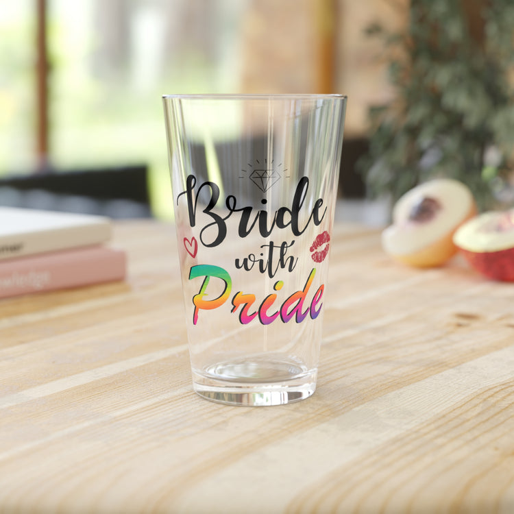 Humorous LGBTQ Bridal Appreciation Statements Graphic Puns  Hilarious Supportive Bridesmaid Illustration Quote Pint Glass, 16oz