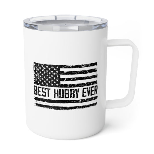Hilarious Supportive Husband Boyfriend Marriage Patriotic Insulated Coffee Mug, 10oz