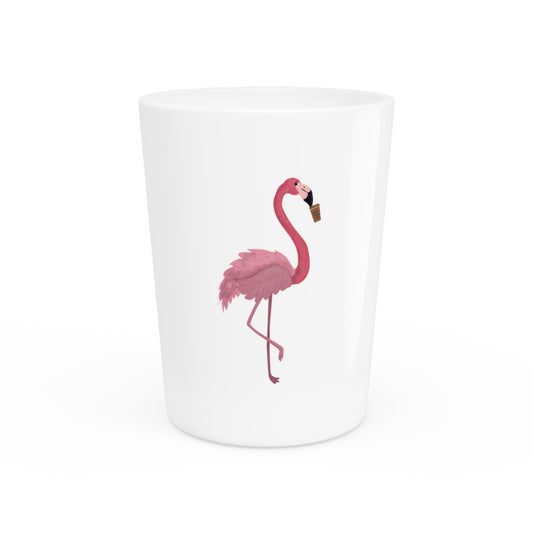 Coffee Flamingo TShirt Bird Lover Gift | Pink Flamingo Gift For Her | Coffee Shirt | Womens Clothing Shot Glass