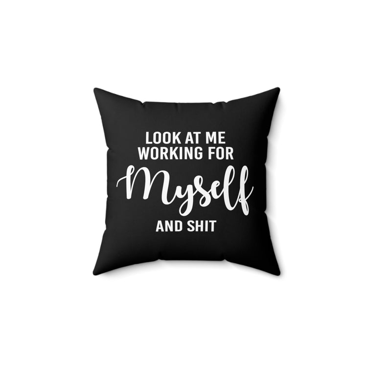 Novelty Businessperson Businessman Businesswoman Ventures Enterprise Enterpriser Expert Spun Polyester Square Pillow