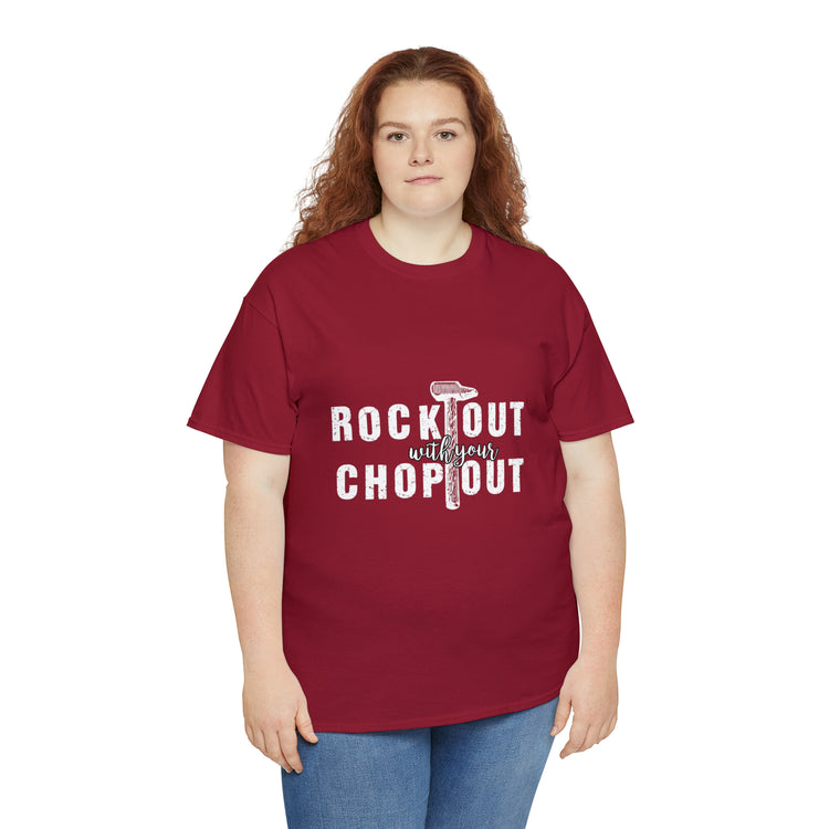 Shirt Funny Rock Out With Your Chop Music Vibes Guitar Enthusiast T-Shirt Unisex Heavy Cotton Tee