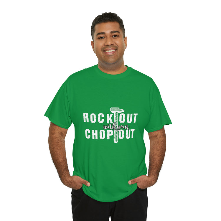 Shirt Funny Rock Out With Your Chop Music Vibes Guitar Enthusiast T-Shirt Unisex Heavy Cotton Tee