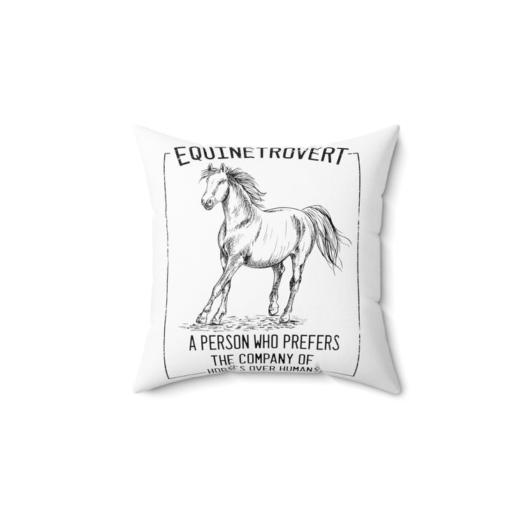 Hilarious Equestrian Horseman Horseback Riding Racehorse Fan Spun Polyester Square Pillow