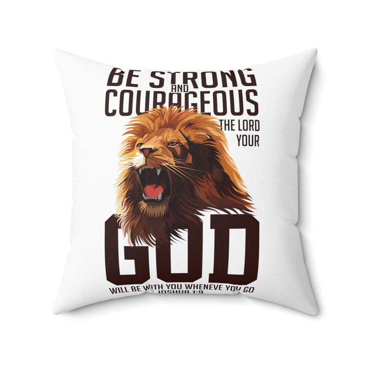 Inspirational Courageous Christians Faithfulness Saying Motivational Prospering Prayer Spun Polyester Square Pillow