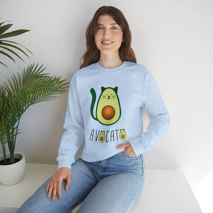 Cute Avocato For Men Women Cat Lover Unisex Crewneck Sweatshirt