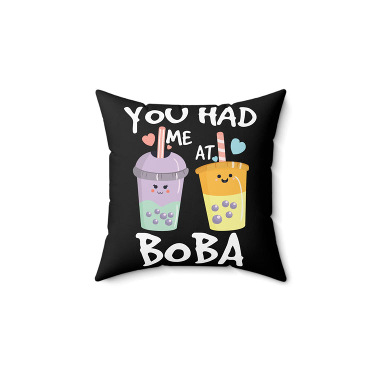 Funny Bubble Teas Enthusiasts Men Women  Spun Polyester Square Pillow