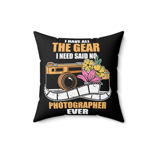 Novelty Photograpist Cameraman Cinematographer Photographs Lensman Portraiture Photo Spun Polyester Square Pillow